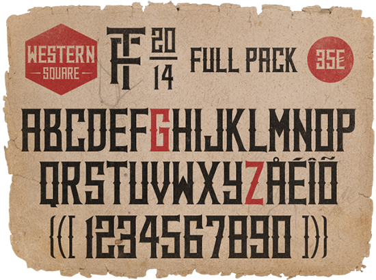JÜ  - font - Typeface Western Square